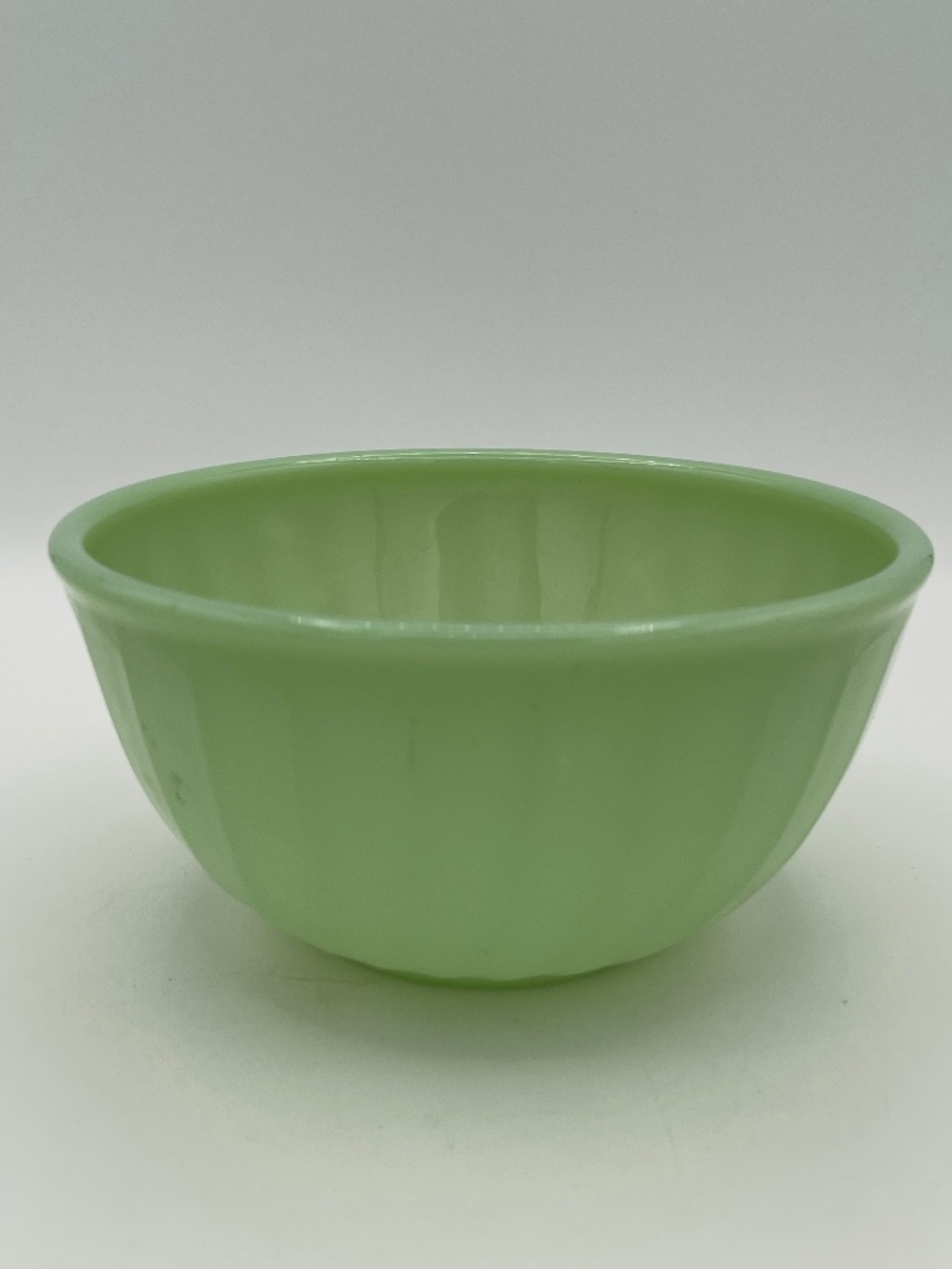 Vintage Fire King Jadeite Swirl Mixing Bowl  6" Diameter Opaque Green Milk Glass
